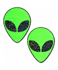 Pastease Glow-In-The-Dark Glitter Alien Pasties Green