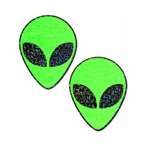 Pastease Glow-In-The-Dark Glitter Alien Pasties Green
