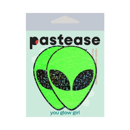 Pastease Glow-In-The-Dark Glitter Alien Pasties Green - Image 4
