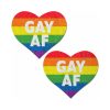 Pastease Glitter 'Gay Af' Heart Pasties Rainbow