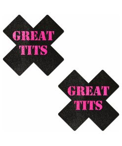 Pastease 'Great Tits' Crosses Pasties Black/Pink