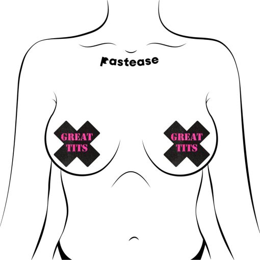 Pastease 'Great Tits' Crosses Pasties Black/Pink - Image 2
