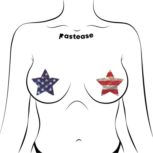 Pastease Glitter Stars & Stripes Patriotic Star Pasties - Image 2