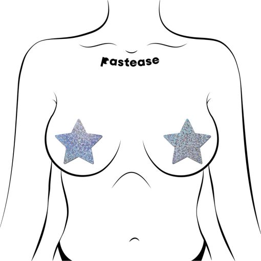 Pastease Glitter Star Pasties Silver - Image 2