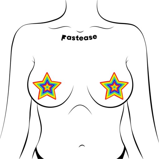 Pastease Glitter Pumping Star Pasties Rainbow - Image 2