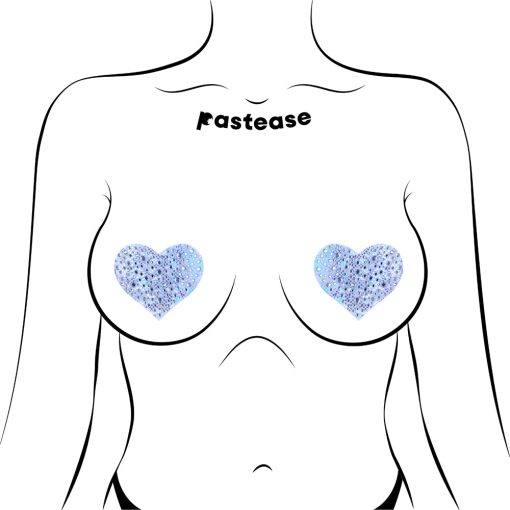 Pastease Crystal Sparkling Heart Pasties Silver - Image 2