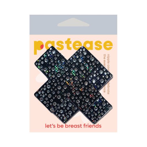 Pastease Crystal Sparkling Crosses Pasties Black - Image 4