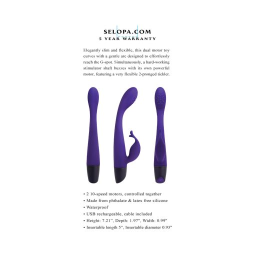 Selopa Plum Passion Rechargeable Dual Stim Silicone Purple - Image 8