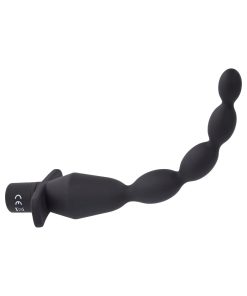 Selopa Vibrating Butt Beads Rechargeable Anal Silicone Black