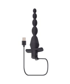 Selopa Vibrating Butt Beads Rechargeable Anal Silicone Black