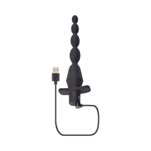 Selopa Vibrating Butt Beads Rechargeable Anal Silicone Black - Image 6