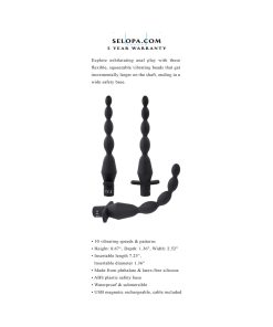 Selopa Vibrating Butt Beads Rechargeable Anal Silicone Black
