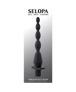 Selopa Vibrating Butt Beads Rechargeable Anal Silicone Black