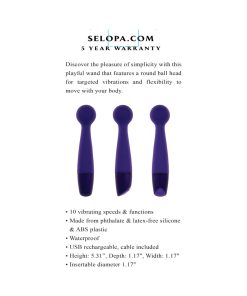 Selopa Gumball Rechargeable Slim Wand Silicone Purple