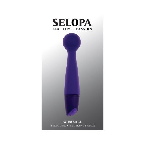 Selopa Gumball Rechargeable Slim Wand Silicone Purple - Image 9