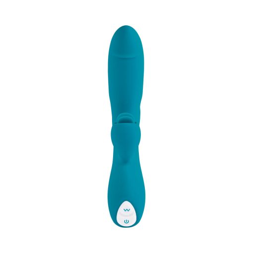 Evolved Fierce Flicker Rechargeable Dual Stim Vibe Silicone Teal - Image 2
