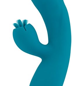 Evolved Fierce Flicker Rechargeable Dual Stim Vibe Silicone Teal