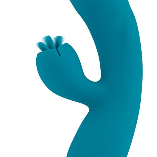 Evolved Fierce Flicker Rechargeable Dual Stim Vibe Silicone Teal - Image 4