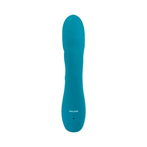 Evolved Fierce Flicker Rechargeable Dual Stim Vibe Silicone Teal - Image 5