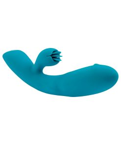 Evolved Fierce Flicker Rechargeable Dual Stim Vibe Silicone Teal