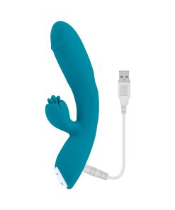 Evolved Fierce Flicker Rechargeable Dual Stim Vibe Silicone Teal