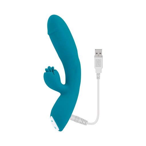 Evolved Fierce Flicker Rechargeable Dual Stim Vibe Silicone Teal - Image 9
