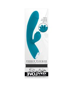 Evolved Fierce Flicker Rechargeable Dual Stim Vibe Silicone Teal