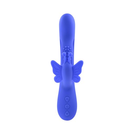 Evolved Butterfly Dreams Rechargeable Dual Stim Vibe Silicone Blue - Image 2