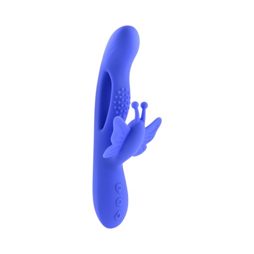 Evolved Butterfly Dreams Rechargeable Dual Stim Vibe Silicone Blue - Image 4