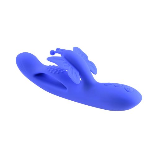 Evolved Butterfly Dreams Rechargeable Dual Stim Vibe Silicone Blue - Image 5