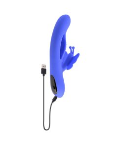 Evolved Butterfly Dreams Rechargeable Dual Stim Vibe Silicone Blue