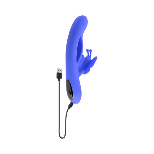 Evolved Butterfly Dreams Rechargeable Dual Stim Vibe Silicone Blue - Image 6