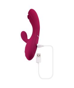 Evolved Jammin G Rechargeable Tapping Dual Stim Vibe Silicone Pink