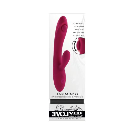 Evolved Jammin G Rechargeable Tapping Dual Stim Vibe Silicone Pink - Image 10