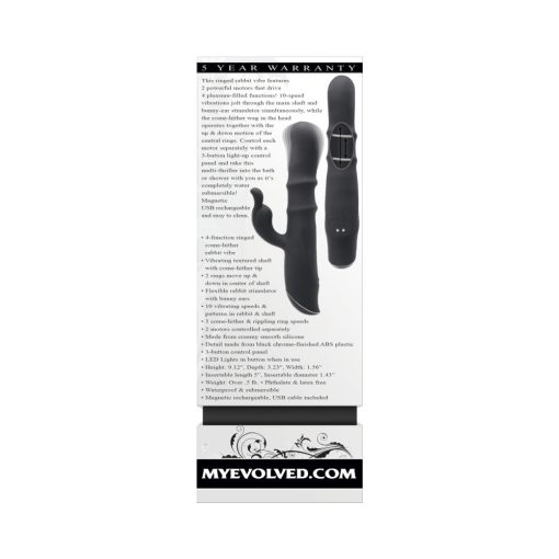 Evolved Ringmaster Rechargeable Dual Stim Vibe Silicone Black - Image 10