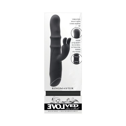 Evolved Ringmaster Rechargeable Dual Stim Vibe Silicone Black - Image 11