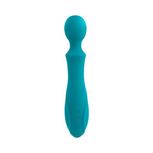 Evolved Wanderful Sucker Rechargeable Wand With Suction Silicone Teal - Image 2