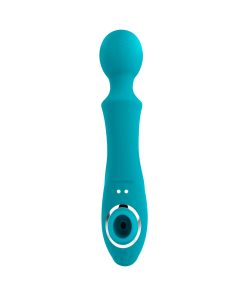 Evolved Wanderful Sucker Rechargeable Wand With Suction Silicone Teal