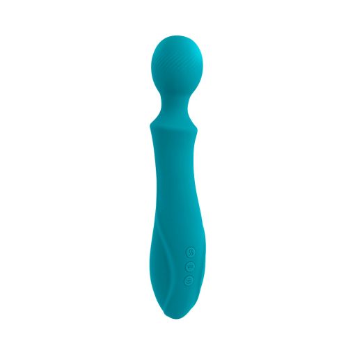 Evolved Wanderful Sucker Rechargeable Wand With Suction Silicone Teal - Image 6