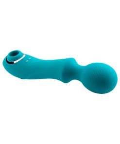 Evolved Wanderful Sucker Rechargeable Wand With Suction Silicone Teal
