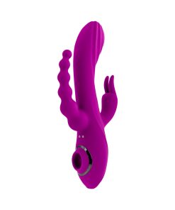 Evolved Fourgasm Rechargeable Triple Stim Vibe With Suction Silicone Purple