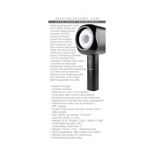 Zero Tolerance Let It Slide Rechargeable Stroker Black - Image 10