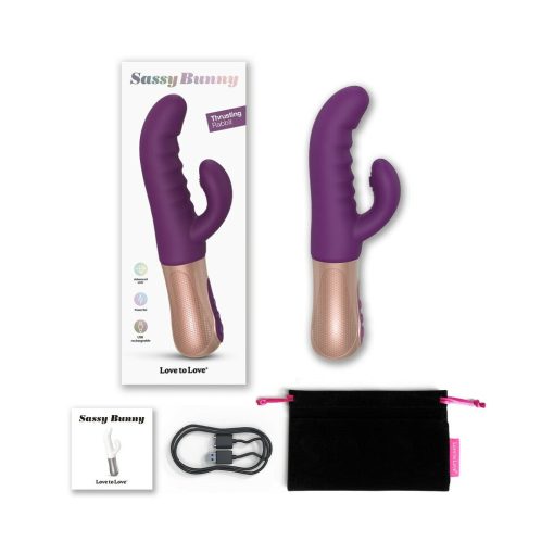 Sassy Bunny Thrusting Rabbit Vibrator – Dual Stimulator (Purple Rain)