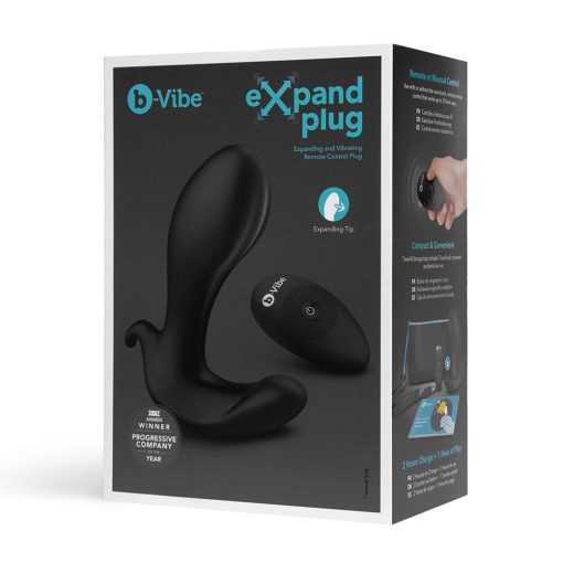 B-Vibe Expand Expanding And Vibrating Remote Control Plug Black - Image 2
