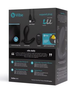 B-Vibe Expand Expanding And Vibrating Remote Control Plug Black