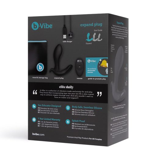 B-Vibe Expand Expanding And Vibrating Remote Control Plug Black - Image 12