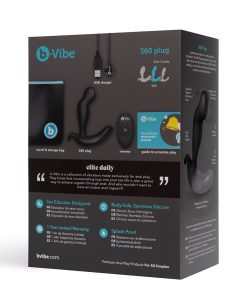 B-Vibe 360 Rotating And Vibrating Remote Control Plug Black