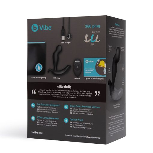 B-Vibe 360 Rotating And Vibrating Remote Control Plug Black - Image 11