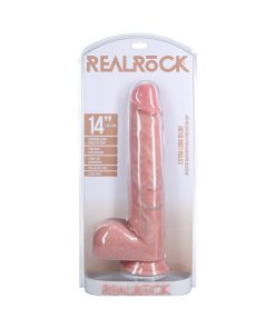 Realrock Extra Long 14 In. Dildo With Balls Beige
