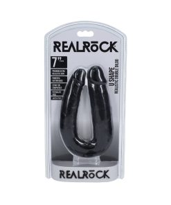 Realrock 7 In. U-Shaped Double Dildo Black